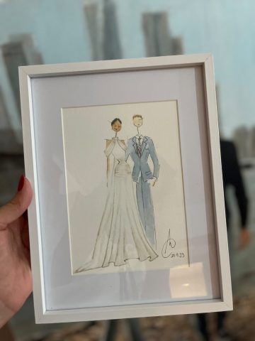 ilustracion nupcial enmarcada